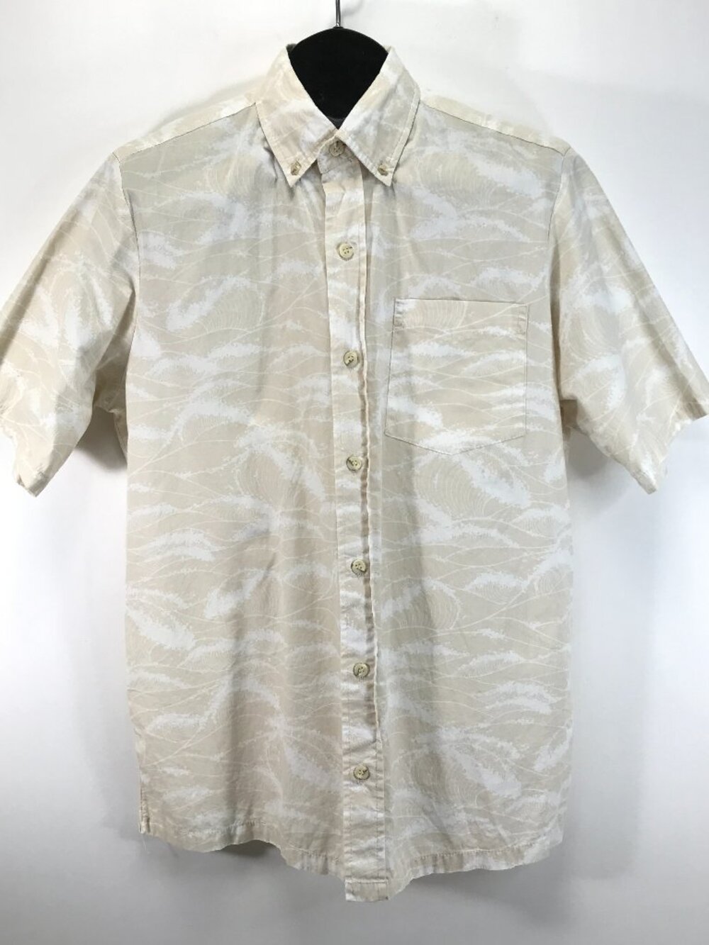 Avanti Hawaii Ehukai Aloha Shirt in Sand Men's Large Button Down Short Sleeve